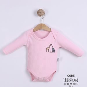 Giraffe & Elephant Baby Long Sleeve Bodysuit