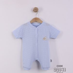 Circle Pointelle Baby Short Sleeve Romper