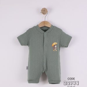 Hedgehog Pointelle Baby Short Sleeve Romper